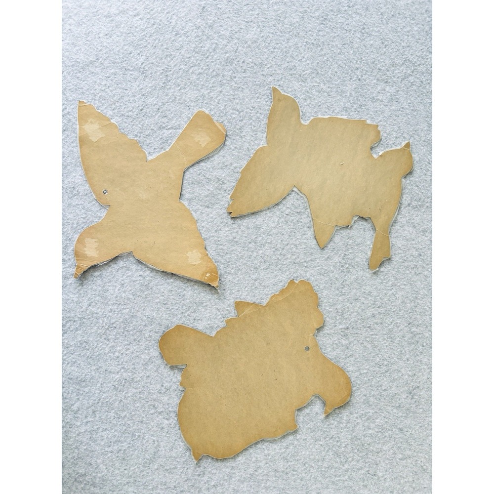 Lot of 3 Vintage Dennison Colorful Bird 1950's Die-Cut Decorations Laminated - Picture 5 of 9